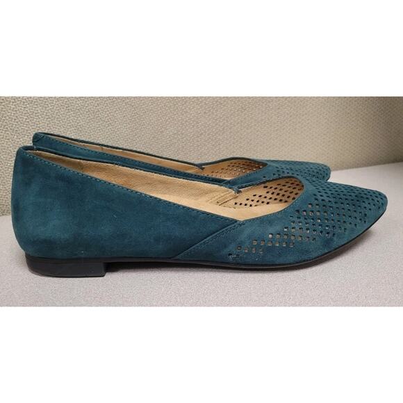 Vionic Posey Loafers Flats Shoes Womens Size 6.5 Green Suede Slip On Orthotic - Picture 3 of 7